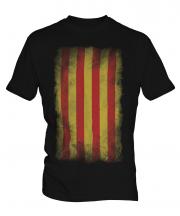 Catalonia Faded Flag Mens T-Shirt