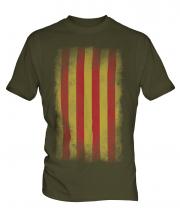 Catalonia Faded Flag Mens T-Shirt