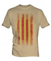 Catalonia Faded Flag Mens T-Shirt