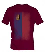 Liechtenstein Faded Flag Mens T-Shirt