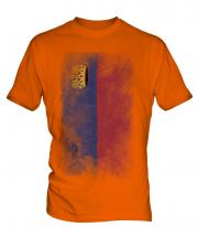 Liechtenstein Faded Flag Mens T-Shirt