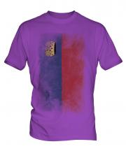 Liechtenstein Faded Flag Mens T-Shirt
