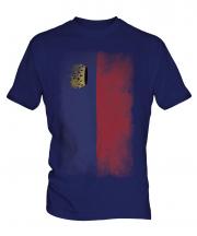 Liechtenstein Faded Flag Mens T-Shirt