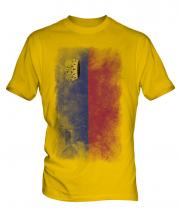 Liechtenstein Faded Flag Mens T-Shirt