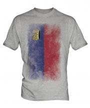 Liechtenstein Faded Flag Mens T-Shirt