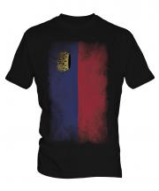 Liechtenstein Faded Flag Mens T-Shirt