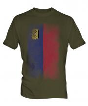 Liechtenstein Faded Flag Mens T-Shirt