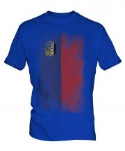 Liechtenstein Faded Flag Mens T-Shirt