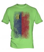 Liechtenstein Faded Flag Mens T-Shirt