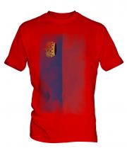 Liechtenstein Faded Flag Mens T-Shirt