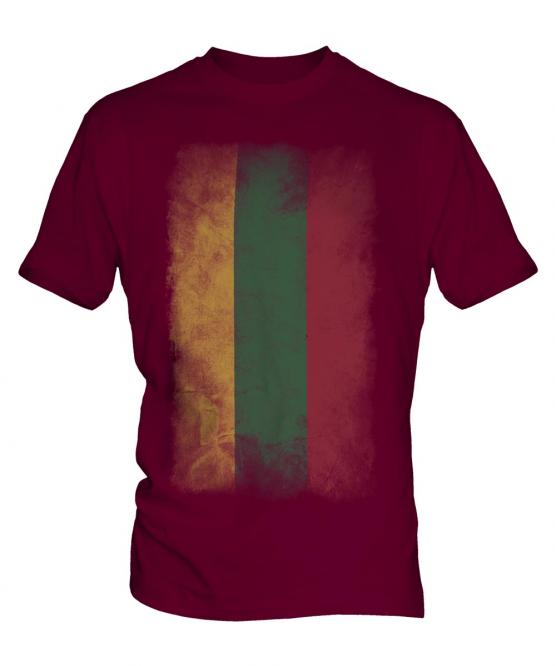 Lithuania Faded Flag Mens T-Shirt