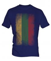 Lithuania Faded Flag Mens T-Shirt