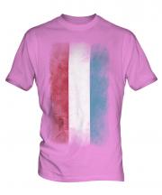 Luxembourg Faded Flag Mens T-Shirt