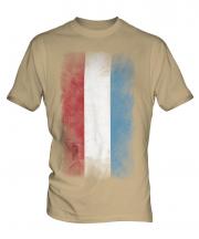 Luxembourg Faded Flag Mens T-Shirt