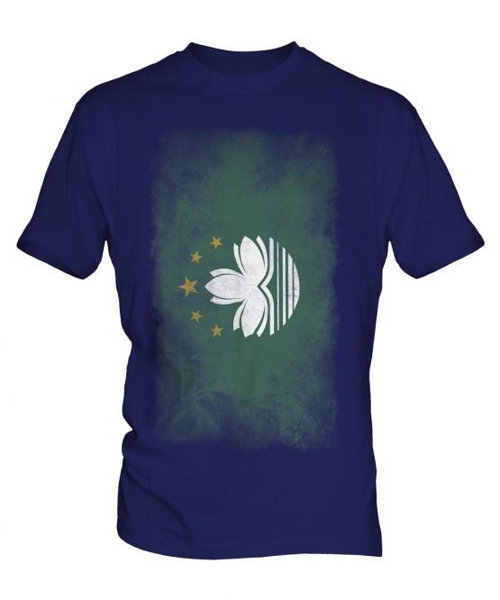 Macau Faded Flag Mens T-Shirt