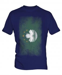 Macau Faded Flag Mens T-Shirt