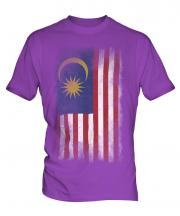 Malaysia Faded Flag Mens T-Shirt