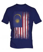 Malaysia Faded Flag Mens T-Shirt
