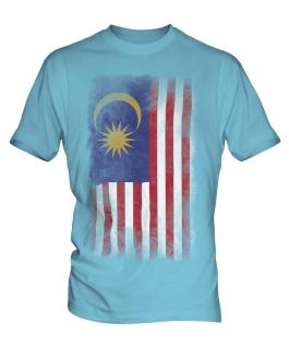 Malaysia Faded Flag Mens T-Shirt