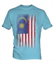 Malaysia Faded Flag Mens T-Shirt