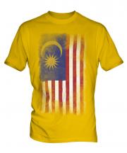 Malaysia Faded Flag Mens T-Shirt