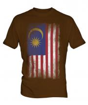 Malaysia Faded Flag Mens T-Shirt