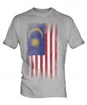 Malaysia Faded Flag Mens T-Shirt