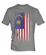 Malaysia Faded Flag Mens T-Shirt