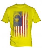 Malaysia Faded Flag Mens T-Shirt