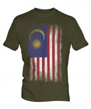 Malaysia Faded Flag Mens T-Shirt