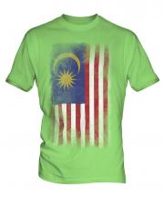 Malaysia Faded Flag Mens T-Shirt
