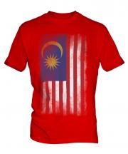 Malaysia Faded Flag Mens T-Shirt
