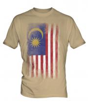 Malaysia Faded Flag Mens T-Shirt