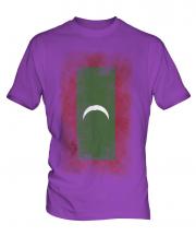 Maldives Faded Flag Mens T-Shirt