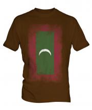 Maldives Faded Flag Mens T-Shirt