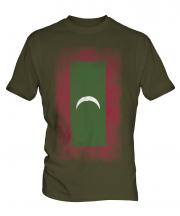 Maldives Faded Flag Mens T-Shirt