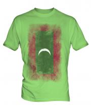 Maldives Faded Flag Mens T-Shirt