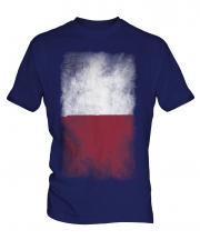 Malta Faded Flag Mens T-Shirt