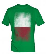 Malta Faded Flag Mens T-Shirt