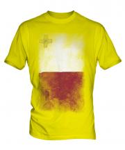 Malta Faded Flag Mens T-Shirt