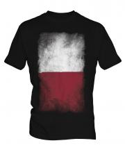 Malta Faded Flag Mens T-Shirt