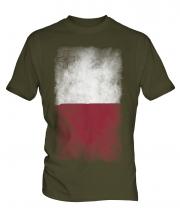 Malta Faded Flag Mens T-Shirt