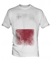 Malta Faded Flag Mens T-Shirt