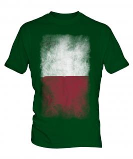 Malta Faded Flag Mens T-Shirt
