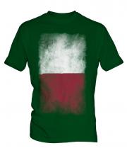 Malta Faded Flag Mens T-Shirt