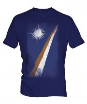 Marshall Islands Faded Flag Mens T-Shirt