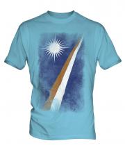 Marshall Islands Faded Flag Mens T-Shirt