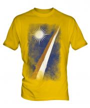 Marshall Islands Faded Flag Mens T-Shirt
