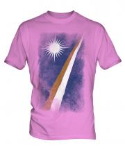 Marshall Islands Faded Flag Mens T-Shirt