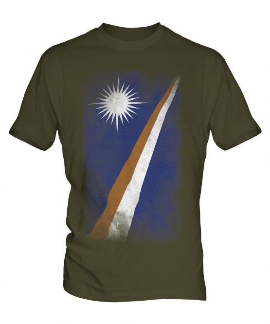 Marshall Islands Faded Flag Mens T-Shirt